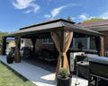 Outdoor Hardtop Gazebo 12' x 28' Bronze Frame 4.7" Wide Metal