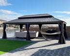 Outdoor Hardtop Gazebo 14' x 24' Aluminum 4.7" Wide Frame Patio