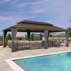 Outdoor Hardtop Gazebo 14' x 24' Aluminum 4.7" Wide Frame Patio, alternate view 3