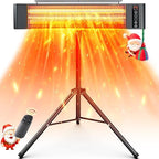 Outdoor Heaters, Electric Infrared Patio Heater with Remote and 12H Timer, IP65 Waterproof, 3 Heat Levels, Wall