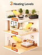 Outdoor Heaters, Electric Infrared Patio Heater with Remote and 12H Timer, IP65 Waterproof, 3 Heat Levels, Wall, alternate
