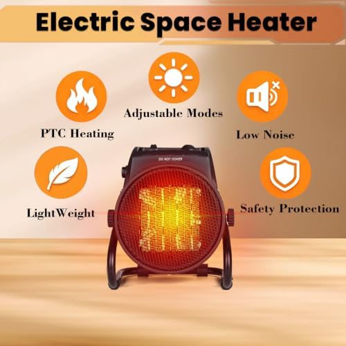 Outdoor Heaters for Patio, 1500W Electric Garage Heater, Yellow, alternate view 4