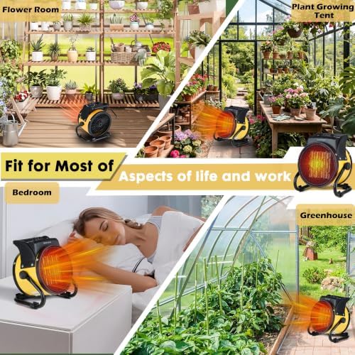 Outdoor Heaters for Patio, 1500W Electric Garage Heater, Yellow, alternate view 7