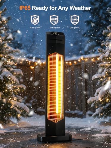 Outdoor Heaters for Patio, 1500W Electric Infrared Heater with Remote, IP65 Waterproof, 12H Timer, alternate view 6