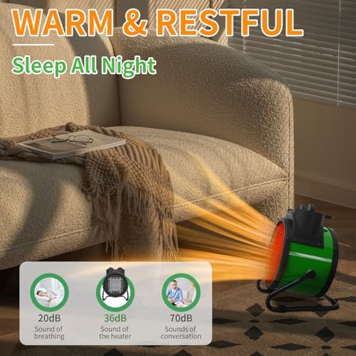 Outdoor Heaters for Patio - 1500W Portable Garage Heater with 60°Adjustable Angle, Overheat Protection & 2S Fast, alternate