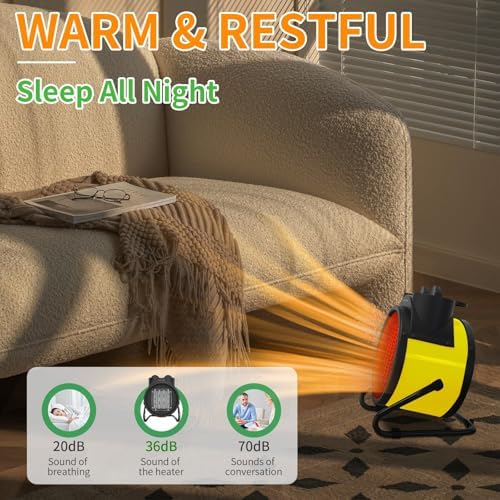 Outdoor Heaters for Patio - 1500W Portable Garage Heater with 60°Adjustable Angle, Overheat Protection & 2S Fast, alternate