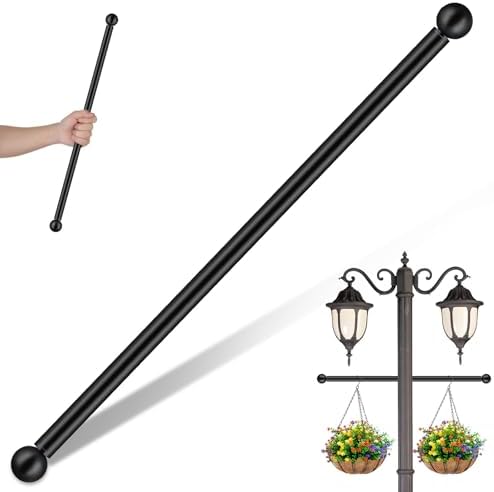 Outdoor Lamp Post Cross Arm Black Stainless Steel 22 in