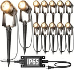 Outdoor Landscape Lighting, 12 Pack LED Spot Lights Kit, Warm White in Warm White