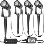 Outdoor Landscape Lighting with Dusk to Dawn Sensor Controller, 4 Pack