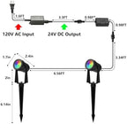 Outdoor Landscape Lighting with Remote, RGBW Color Changing Spot Uplights, 6 Pack, alternate view 2