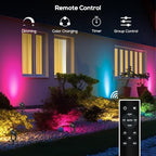 Outdoor Landscape Lighting with Remote, RGBW Color Changing Spot Uplights, 6 Pack, alternate view 5