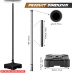 Outdoor Light Pole with Fillable Base, 8ft Cast Iron Lamp Post, 5-Section Heavy Duty Adjustable Pole for Garden, alternate