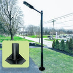 Outdoor Light Post Base for 3 inch Surface Mount Post, Heavy Duty Metal Flange Anchor Base, Black Pier Mount, alternate view