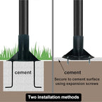 Outdoor Light Post Base for 3 inch Surface Mount Post, Heavy Duty Metal Flange Anchor Base, Black Pier Mount, alternate view