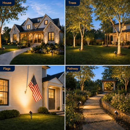 Outdoor Lights, 15W Spot Lights Outdoor with US Plug, Warm White Landscape Lights IP65 Waterproof Outdoor Spot, alternate