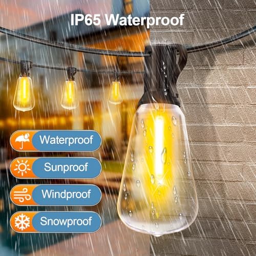 Outdoor Lights String Patio Outside - 100ft 30M LED Waterproof Light ST38, alternate view 5