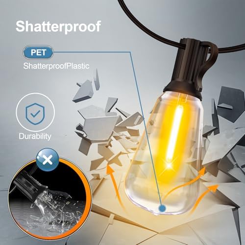 Outdoor Lights String Patio Outside - 100ft 30M LED Waterproof Light ST38, alternate view 6