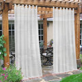 Outdoor Linen Sheer Curtains for Patio Waterproof - Indoor/Outdoor Divider Privacy Added Light Filtering Porch