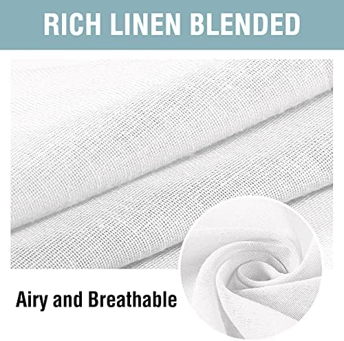 Outdoor Linen Sheer Curtains for Patio Waterproof - Indoor/Outdoor Divider Privacy Added Light Filtering Porch, alternate