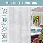 Outdoor Linen Sheer Curtains for Patio Waterproof - Indoor/Outdoor Divider Privacy Added Light Filtering Porch, alternate