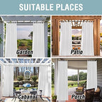 Outdoor Linen Sheer Curtains for Patio Waterproof - Indoor/Outdoor Divider Privacy Added Light Filtering Porch, alternate