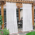 Outdoor Linen Sheer Curtains for Patio Waterproof - Indoor/Outdoor Divider Privacy Added Light Filtering Porch