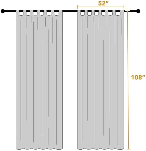 Outdoor Linen Sheer Curtains for Patio Waterproof - Indoor/Outdoor Divider Privacy Added Light Filtering Porch, alternate