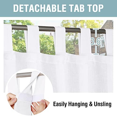 Outdoor Linen Sheer Curtains for Patio Waterproof - Indoor/Outdoor Divider Privacy Added Light Filtering Porch, alternate
