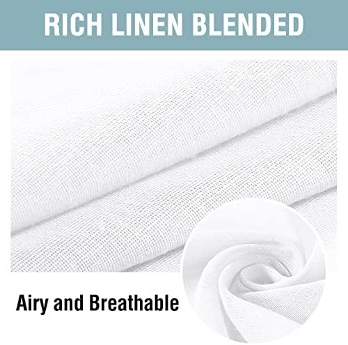 Outdoor Linen Sheer Curtains for Patio Waterproof - Indoor/Outdoor Divider Privacy Added Light Filtering Porch, alternate