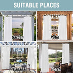 Outdoor Linen Sheer Curtains for Patio Waterproof - Indoor/Outdoor Divider Privacy Added Light Filtering Porch, alternate