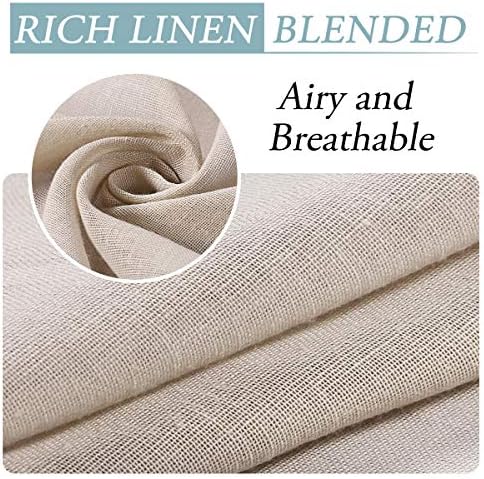 Outdoor Linen Sheer Curtains for Patio Waterproof - Outdoor Divider Privacy Added Light Filtering Porch Decor, alternate view