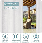 Outdoor Linen Sheer Curtains for Patio Waterproof - Outdoor Divider Privacy Added Light Filtering Porch Decor, alternate view