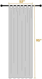 Outdoor Linen Sheer Curtains for Patio Waterproof - Outdoor Divider Privacy Added Light Filtering Porch Decor, alternate view