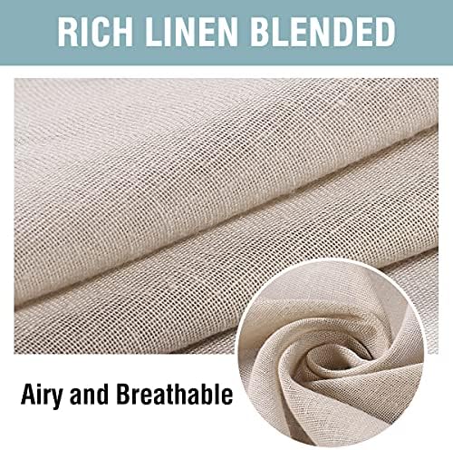 Outdoor Linen Sheer Curtains for Patio Waterproof - Outdoor Divider Privacy Added Light Filtering Porch Decor, alternate view