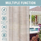 Outdoor Linen Sheer Curtains for Patio Waterproof - Outdoor Divider Privacy Added Light Filtering Porch Decor, alternate view