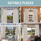 Outdoor Linen Sheer Curtains for Patio Waterproof - Outdoor Divider Privacy Added Light Filtering Porch Decor, alternate view