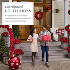 Outdoor Lit Poinsettia Celebration Christmas Wreath - 26" Festive Red Front Door Wreath with Poinsettia Flowers, alternate