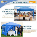 Outdoor Party Tent with 4pcs Sidewalls Blue 10'x10', alternate view 7