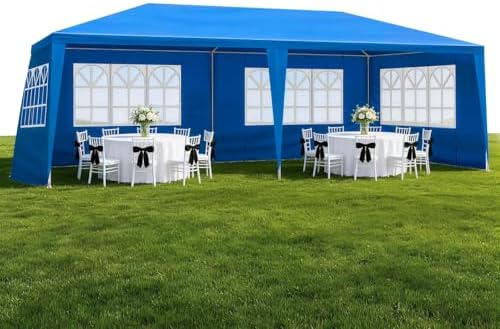 Outdoor Party Tent with 6pcs Sidewalls Blue 10'x20'