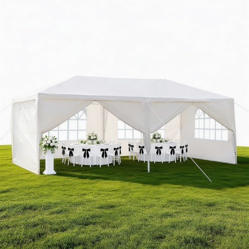 Outdoor Party Tent with 6pcs Sidewalls White 10'x20'