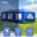 Outdoor Party Tent with 8pcs Sidewalls Blue 10'x30', alternate view 4