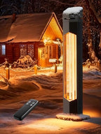 Outdoor Patio Heater for Garage, 37" Electric Space Heaters, 1500W Portable Infrared Radiant with IP65