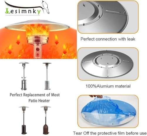 Outdoor Patio Heater Reflector Shield, Upgraded Aluminum Heat Reflector Top Replacement Dome Replacement Parts, alternate