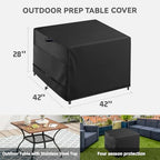 Outdoor Patio Square Table Cover 42 inch Black Heavy Duty Waterproof Cover, alternate view 2