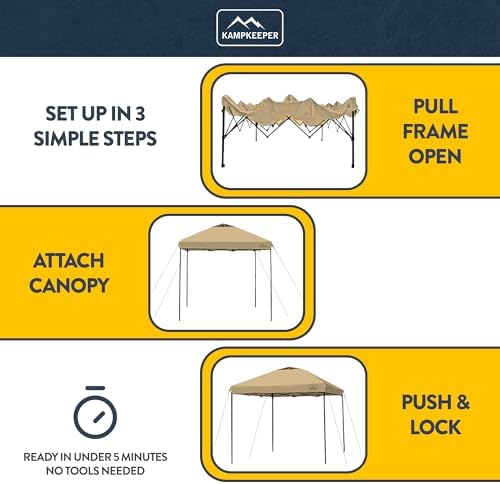 Outdoor Pop-Up Canopy Tent with 2 Sidewalls, Khaki, 10 x 10 Ft in 10 x 10 Ft in Khaki, alternate view 5