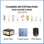 Outdoor Post Light 10X10 in, Column Light, Wired Lantern Column Lamp 110-240V(12-36V Replace Bulb), Garden, alternate view 3