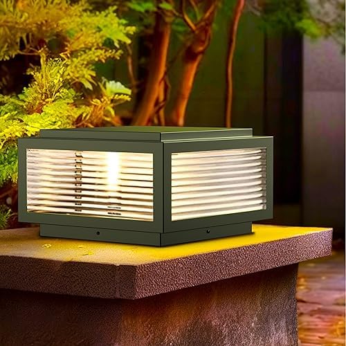 Outdoor Post Light 10X10 in, Column Light, Wired Lantern Column Lamp 110-240V(12-36V Replace Bulb), Garden, alternate view 4