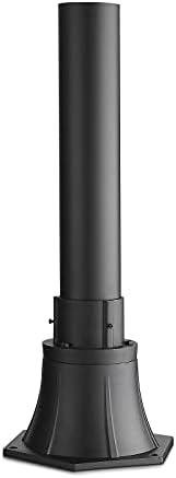Outdoor Post Light Pole with Base, HWH Outside Lamp Post Accessories, Black Aluminum Mounting Pole and Base for
