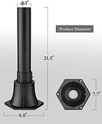 Outdoor Post Light Pole with Base, HWH Outside Lamp Post Accessories, Black Aluminum Mounting Pole and Base for, alternate