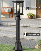 Outdoor Post Light Pole with Base, HWH Outside Lamp Post Accessories, Black Aluminum Mounting Pole and Base for, alternate